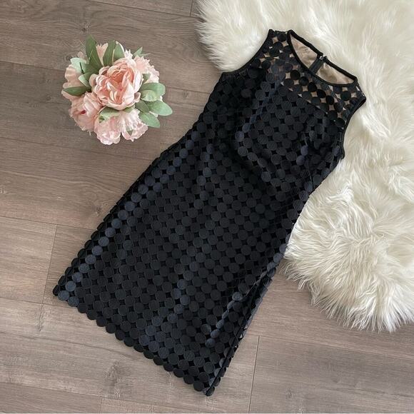 Ralph Lauren Black Circle Embroidered Sheath Dress 2 - Picture 3 of 7